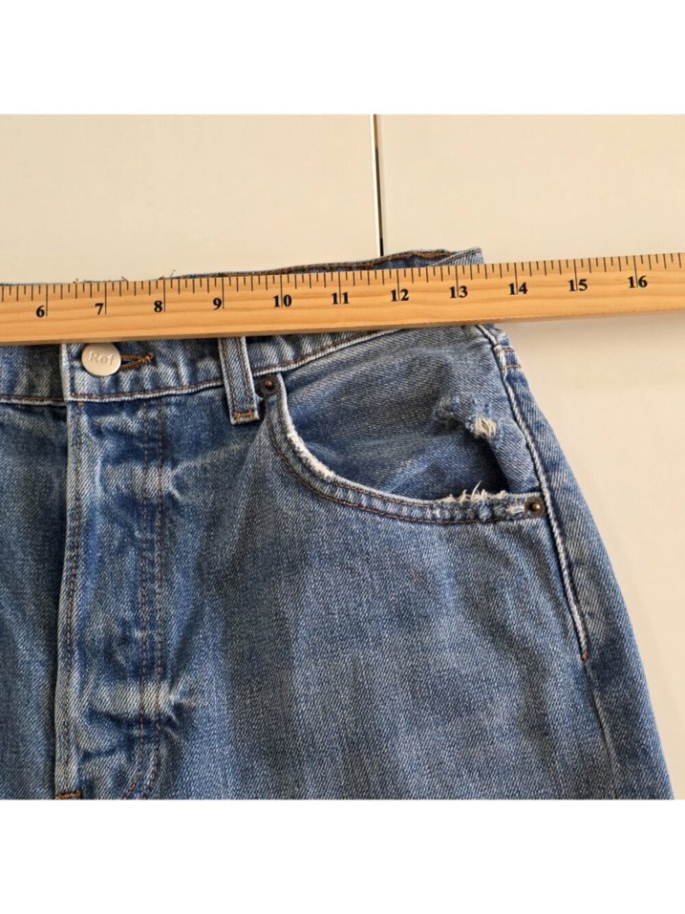 Reformation Cynthia High Relaxed Distressed Jeans 27 Blue Oahu Wash Cotton Edgy - Picture 6 of 16